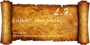 Lajkó Henrietta névjegykártya