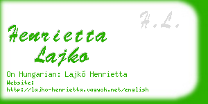 henrietta lajko business card